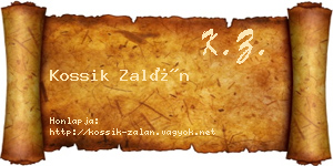 Kossik Zalán névjegykártya