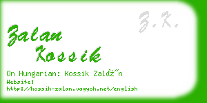 zalan kossik business card